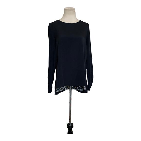 Paraphrase long sleeves back floral overlay tunic blouse size Small - Picture 12 of 14